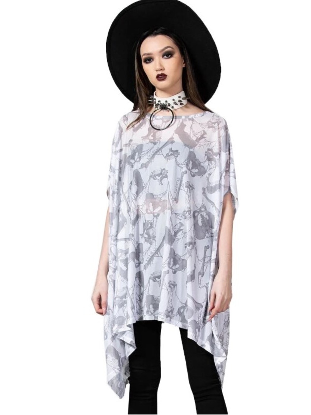 Killstar white mesh Dominina tunic